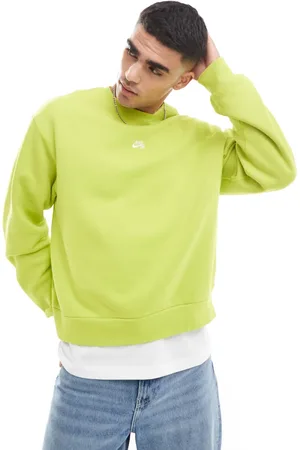 Nike Sudadera verde cactus básica con cuello redondo y logo de