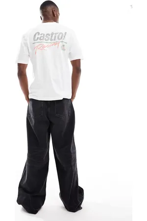 River Island Camiseta blanca con estampado "Castrol Racing" de