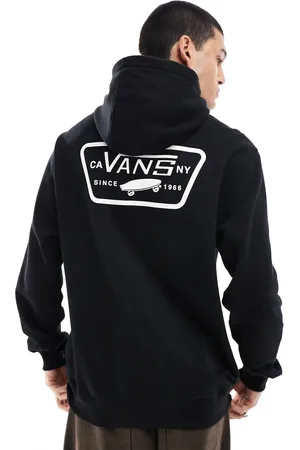 Vans Sudadera negra con capucha y estampado de parche de