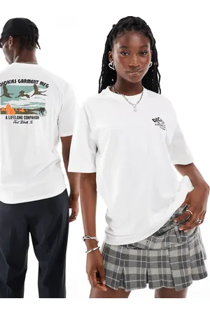 Dickies Camiseta blanca con estampado gráfico de pájaros en la espalda de