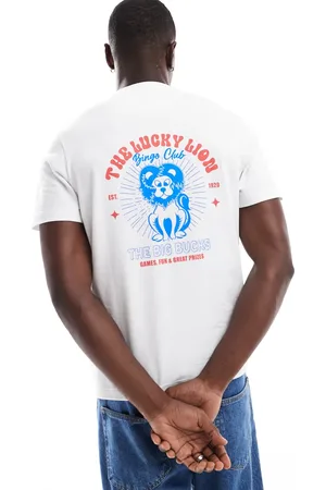 Farah Camiseta blanca con estampado gráfico Como de