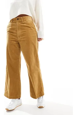 Ralph Lauren Pantalones capri color de pernera ancha de pana de -Marrón