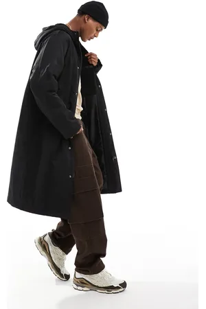 ASOS Parka larga negra acolchada de