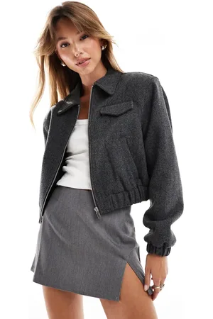 ASOS Chaqueta bomber de sastre con solapas, patrón de y detalle de bolsillo de -Verde