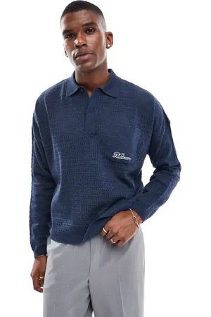 ASOS Polo de corte cuadrado extragrande con detalle bordado de punto ligero de