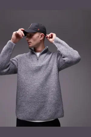Topman Jersey extragrande con cremallera corta de