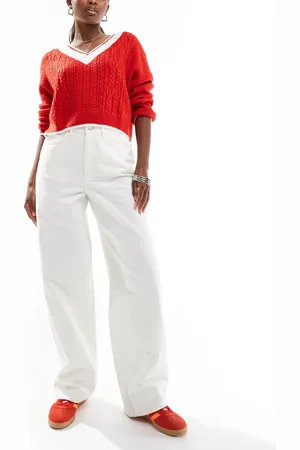 Miss Selfridge Vaqueros color holgados de -Blanco