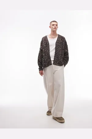 Topman Cárdigan holgado con diseño de patrón de bouclé de