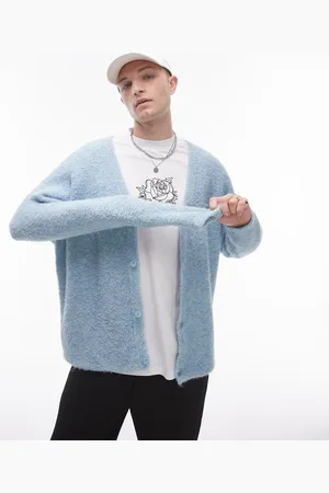 Topman Cárdigan jaspeado holgado de bouclé de