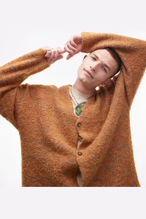 Topman Cárdigan holgado con patrón de bouclé de