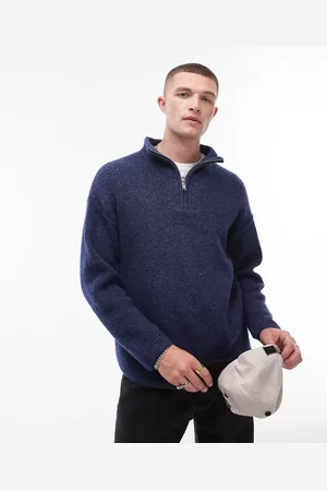 Topman Jersey extragrande con cremallera corta de