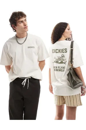 Dickies Camiseta hueso con estampado gráfico de avión en la espalda de