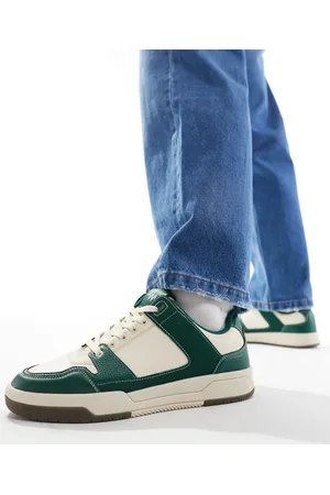 ASOS Zapatillas de deporte beis y verdes con cordones de
