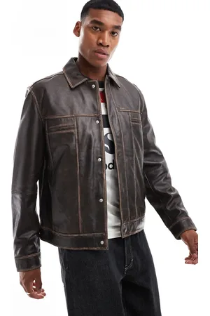ASOS Chaqueta de estilo wéstern de cuero auténtico premium de