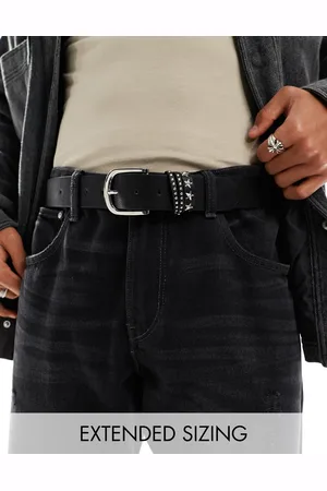 ASOS Cinturón de cuero sintético con trabilla con tachuelas de