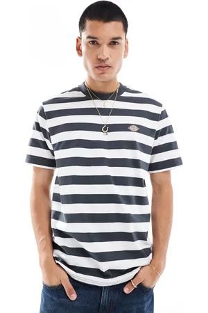 Dickies Camiseta a rayas blancas y oscuro River Grove exclusiva en ASOS de