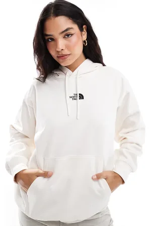 The North Face Sudadera blanco hueso básica extragrande con capucha y logo de