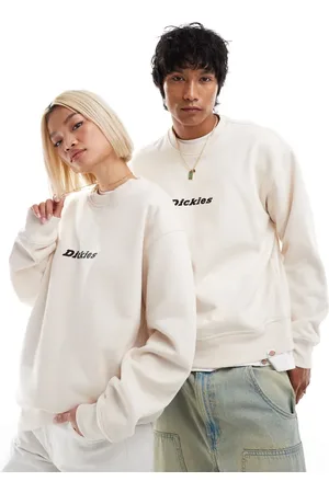 Dickies Sudadera blanca con logo en la parte central del pecho de