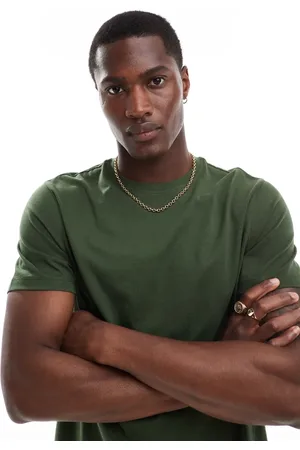 New Look Camiseta con cuello redondo en verde oscuro de