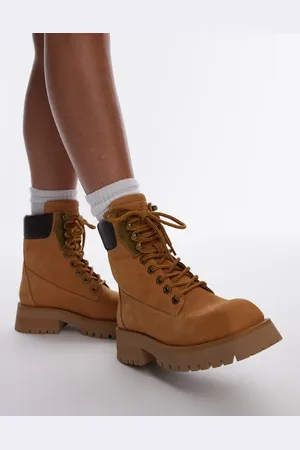 Bronx Botines color mostaza con cordones de nobuk encerado Qui-nn de -Marrón