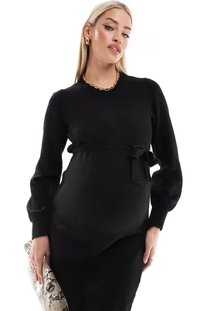 Mama;licious Vestido corto con cinturón de punto de Mamalicious Maternity