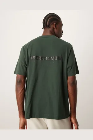 Abercrombie & Fitch Camiseta extragrande de estilo vintage con logo estampado en el centro y la espalda de