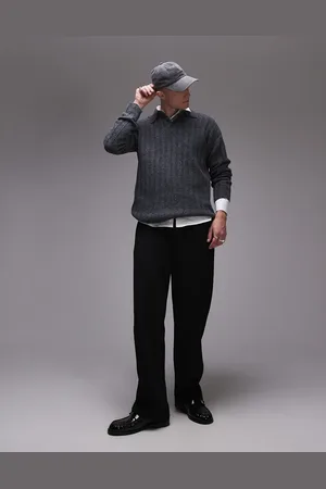 Topman Jersey holgado con cuello tipo polo de canalé de