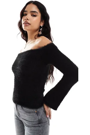 Pretty Lavish Top con escote Bardot de punto de