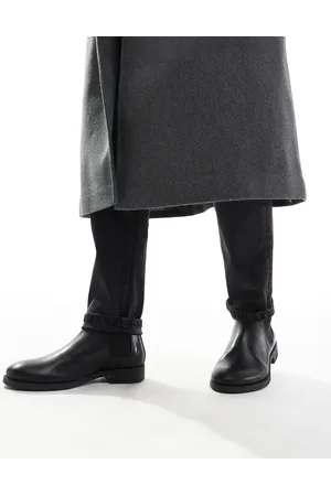 JACK & JONES Botines Chelsea de cuero en marrón de -Negro