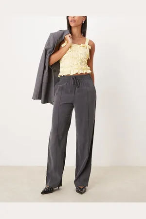 JDY Pantalones sin cierres de talle alto de