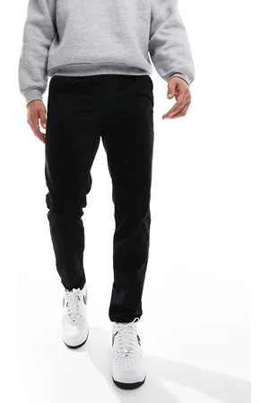 Only & Sons Pantalones negros de corte tapered de pana de