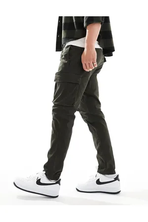 Only & Sons Pantalones cargo gris carbón de corte tapered de -Blanco