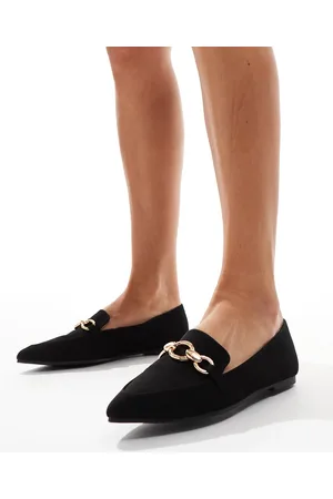 London Rebel Zapatos negros planos con puntera fina Felicity de