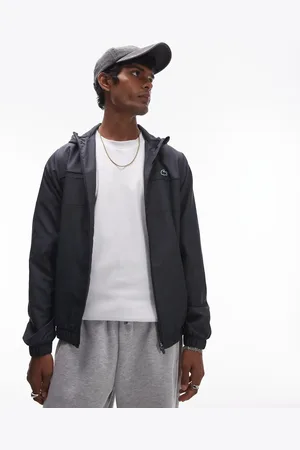 Lacoste Chaqueta negra guateada con cremallera Performance de