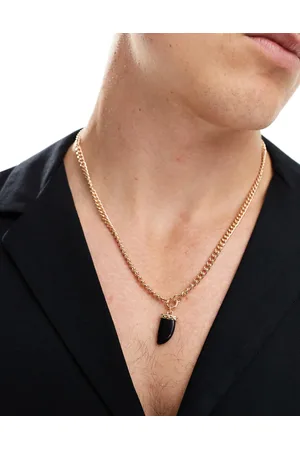 Icon Brand Collar con colgante negro en forma de colmillo Seventies City de