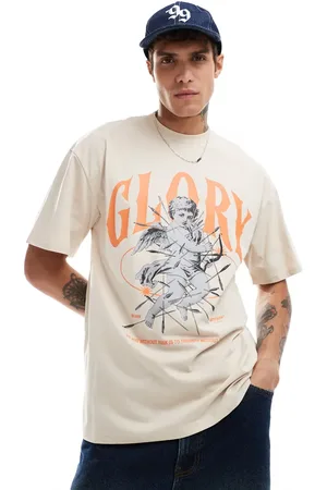 Sixth June Camiseta extragrande con estampado de ángel y texto "Glory" de - neutro