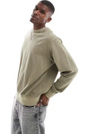 JACK & JONES Sudadera verde lavado extragrande de