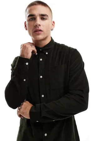 JACK & JONES Camisa caqui de pana de -Verde