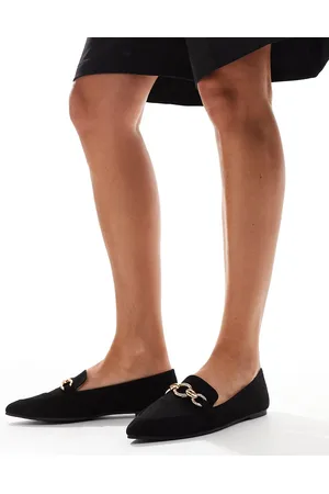 London Rebel Zapatos negros planos con puntera fina Felicity de