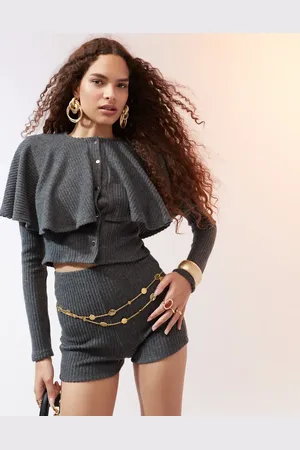 ASOS Cárdigan con botones y detalle de capa de canalé mullido de (parte de un conjunto)