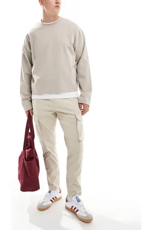 Only & Sons Pantalones cargo color piedra de corte tapered de -Negro