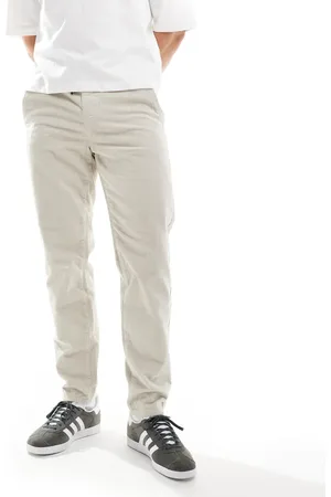 Only & Sons Pantalones color crema de corte tapered de pana de -Blanco