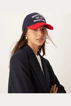 GANT Gorra azul marino con logo de sarga de algodón de