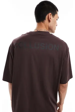 COLLUSION Camiseta oscuro con logo estampado de