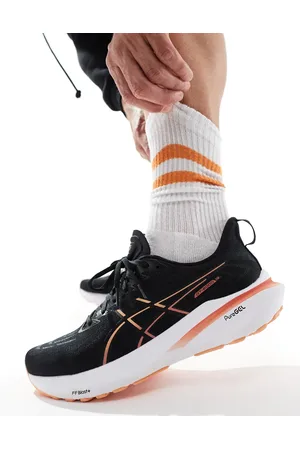 Asics Zapatillas de deporte negras y naranjas de estabilidad para correr GT-2000 13 de