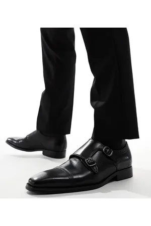 Schuh Zapatos negros con correas estilo Monk de cuero Ronaldo de