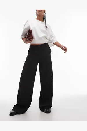 MANGO Pantalones negros vaporosos y fluidos de