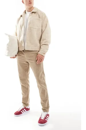 Only & Sons Pantalones beis de corte tapered de pana de -Beis neutro