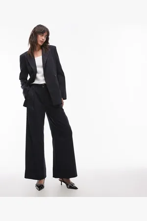 & OTHER STORIES Pantalones azules de pernera ancha con raya diplomática de mezcla de lana elástica de & (parte de un conjunto)
