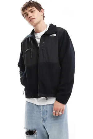 The North Face Chaqueta polar negra de tejido grueso Retro Denali de